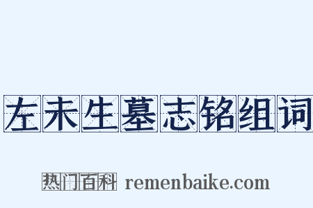 左未生墓志铭组词是什么意思的图片